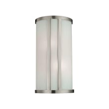 2 Light 14" Tall Wall Sconce with White Glass Shade - ADA Compliant