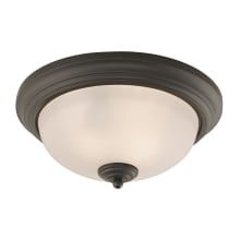 Huntington 2 Light 13" Wide Flush Mount Bowl Ceiling Fixture with White Glass Shade
