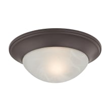 Single Light 12" Wide Flush Mount Bowl Ceiling Fixture with Acid Etched Alabaster Glass Shade