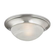Single Light 12" Wide Flush Mount Bowl Ceiling Fixture with Acid Etched Alabaster Glass Shade