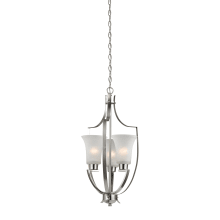 Foyer 3 Light 15" Wide Pendant with White Glass Shades