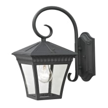Ridgewood Single Light 12" Tall Outdoor Wall Sconce with Clear Glass Shade