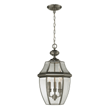 Ashford 3 Light 12" Wide Outdoor Pendant with Clear Beveled Glass Shade