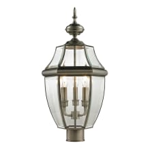 Ashford 3 Light 23" High Outdoor Single Head Post Light with Clear Beveled Glass Shade