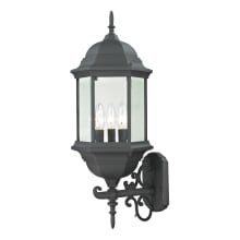 Spring Lake 3 Light 25" Tall Outdoor Wall Sconce with Clear Beveled Glass Shade