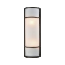 Bella 2 Light 18" Tall Outdoor Wall Sconce with White Acrylic Diffuser - ADA Compliant