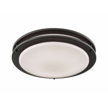 Clarion 15" Wide Integrated LED Flush Mount Drum Ceiling Fixture with Frosted White Glass Diffuser