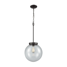Beckett Single Light 12" Wide Pendant with Clear Glass Shade