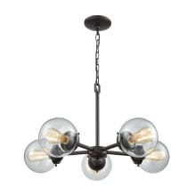 Beckett 5 Light 26" Wide Chandelier with Clear Glass Shades