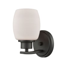 Casual Mission Single Light 5" Wide Bathroom Sconce with Opal White Glass Shade