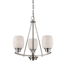 Casual Mission 3 Light 17" Wide Chandelier with Opal White Glass Shades