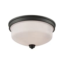 Casual Mission 3 Light 13" Wide Flush Mount Bowl Ceiling Fixture with Opal White Glass Shade
