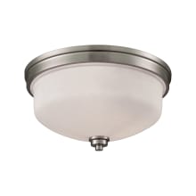 Casual Mission 3 Light 13" Wide Flush Mount Bowl Ceiling Fixture with Opal White Glass Shade