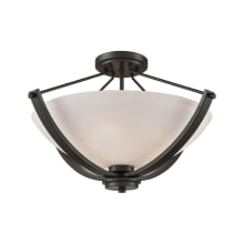 Casual Mission 3 Light 20" Wide Semi-Flush Bowl Ceiling Fixture with Opal White Glass Shade