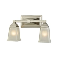 Sinclair 2 Light 15" Wide Bathroom Vanity Light with Frosted Glass Shades