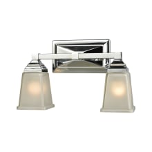 Sinclair 2 Light 15" Wide Bathroom Vanity Light with Frosted Glass Shades