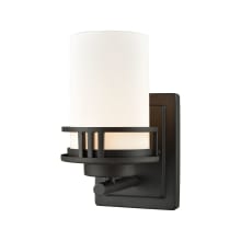 Ravendale Single Light 5" Wide Bathroom Sconce with White Glass Shade