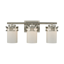 Ravendale 3 Light 20" Wide Bathroom Vanity Light with White Glass Shades