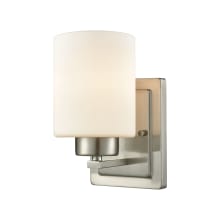 Summit Place Single Light 5" Wide Bathroom Sconce with White Glass Shade