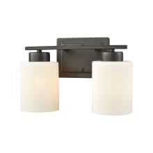 Summit Place 2 Light 12" Wide Bathroom Vanity Light with White Glass Shades