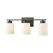 Summit Place 3 Light 21" Wide Bathroom Vanity Light with White Glass Shades