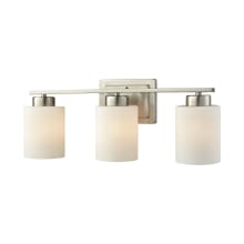 Summit Place 3 Light 21" Wide Bathroom Vanity Light with White Glass Shades