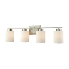Summit Place 4 Light 29" Wide Bathroom Vanity Light with White Glass Shades