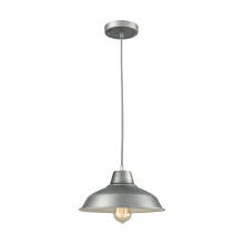 Classic Loft Single Light 11" Wide Pendant with Metal Black Shade