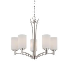 Pittman 5 Light 1 Tier Chandelier with Etched Glass Shade