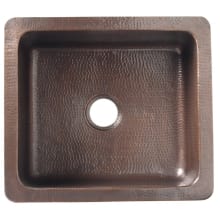 Petit Lucca 25" Apron-Front Single Basin Copper Kitchen Sink for Undermount or Drop-In Installations