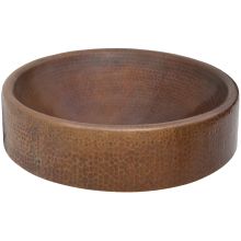 17" Drop In / Vessel Baccus Round Semi-Double Wall Handcrafted Copper Sink from the Limited Editions Collection