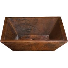 19" Drop In / Vessel Diego II Rectangular Double Wall Handcrafted Copper Sink from the Limited Editions Collection