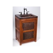 Lerma Chica 23" Free Standing Single Basin Vanity Set with Cabinet, Copper Vanity Top, and Integrated Sink