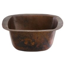 12" Drop In / Undermount Picasso Square Flat Bottom Handcrafted Copper Sink from the Renovations Collection