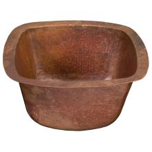 12" Drop In / Undermount Picasso II Square Flat Bottom Handcrafted Copper Sink from the Renovations Collection