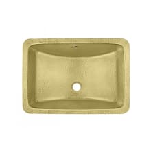 Brass 21" Rectangular Brass Undermount Bathroom Sink with Overflow