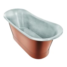 Britannia 68" Copper Soaking Tub for Freestanding Installation with Center Drain - Less Drain Assembly