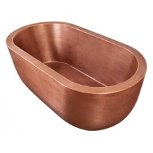 Caladonia 69" Copper Soaking Tub for Freestanding Installation with Center Drain - Less Drain Assembly