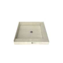 Redi Base 36" x 36" Square Shower Base with Double Threshold and Center Drain