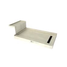 Base'N Bench 60" x 30" Rectangular Shower Base with Single Threshold and Right Drain
