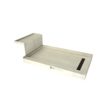 Base'N Bench 60" x 30" Rectangular Shower Base with Single Threshold and Right Drain