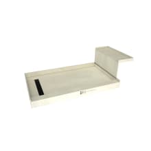 Base'N Bench 60" x 42" Rectangular Shower Base with Single Threshold and Left Drain