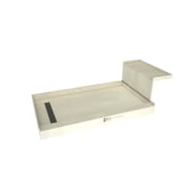 Base'N Bench 72" x 48" Rectangular Shower Base with Single Threshold and Left Drain