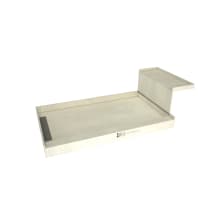 Base'N Bench 32" x 60" Rectangular Shower Base with Single Threshold and Left Drain