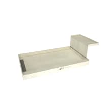 Base'N Bench 36" x 72" Rectangular Shower Base with Single Threshold and Left Drain