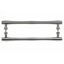 Nouveau Collection 18 Inch Center to Center Brushed Satin Nickel Bamboo Back to Back Door Pull Pair