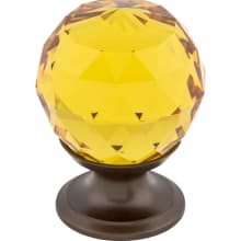 Amber 1-1/8 Inch Round Cabinet Knob from the Crystal Collection