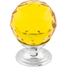 Amber 1-1/8 Inch Round Cabinet Knob from the Crystal Collection