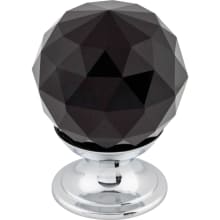 Black 1-1/8 Inch Round Cabinet Knob from the Crystal Collection