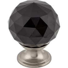 Black 1-3/8 Inch Round Cabinet Knob from the Crystal Collection